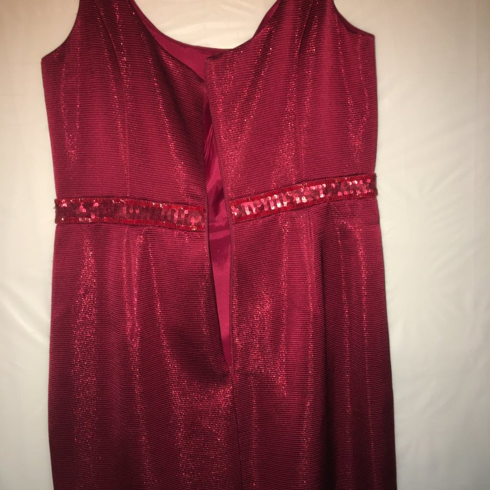 Carmen Marc Valvo Collection Size 8 Red Dress with Jacket - Picture 5 of 16